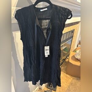 Robin Piccone Midnight Black Crinkle Dress